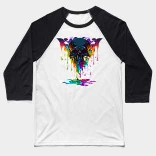 Melt into the Unknown Psychedelic Skull Baseball T-Shirt